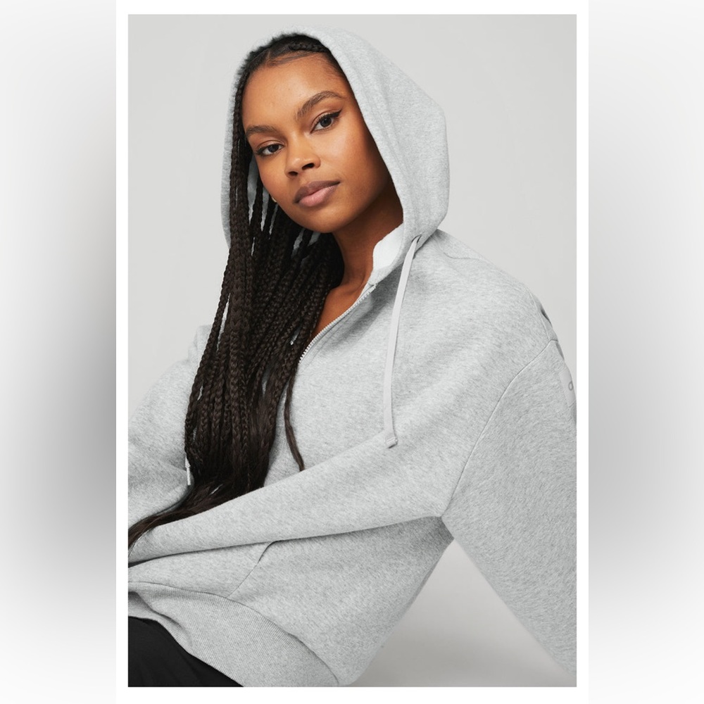 [SOLD] ALO YOGA Everyday Full Zip Hoodie - Heather Grey XS